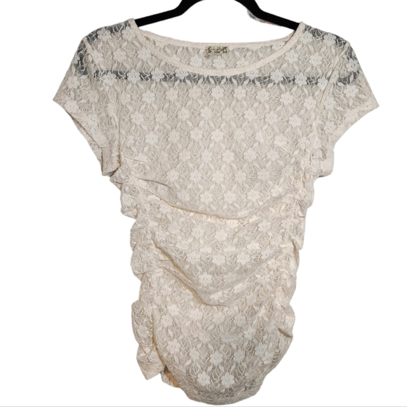 NWOT Free People Keep It Simple Ivory Sheer Lace Cap Sleep Top Size XS - Picture 7 of 8